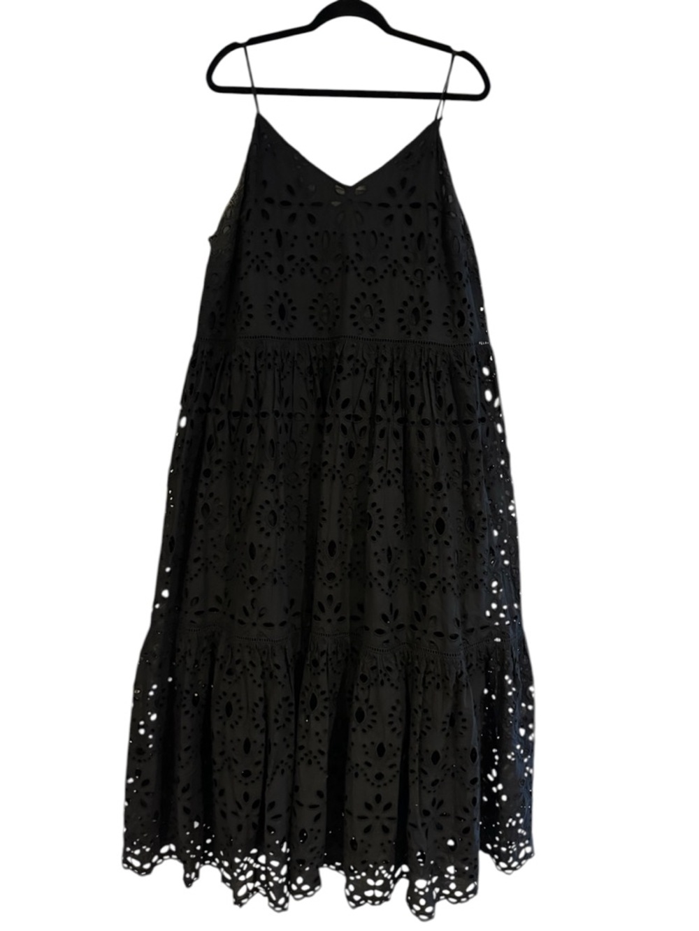 ASOS Black Eyelet Maxi Dress Size 14